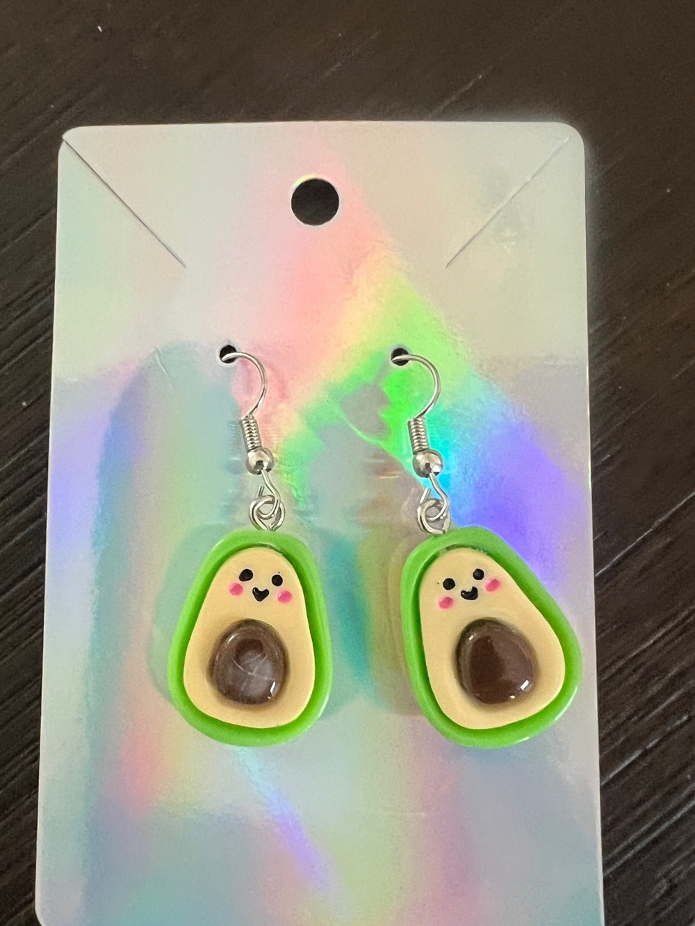 Colorful Novelty Dangle Earrings avocado